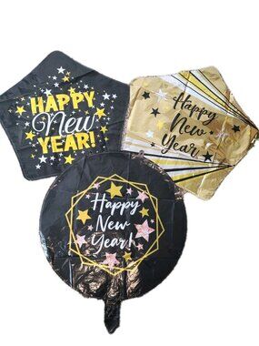 New Years Eve Balloons Happy New Year Party Balloons Set Of 9 Mylar Balloons